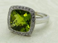 Antique Guest and Philips - Peridot Set, White Gold - Cluster Ring R5098