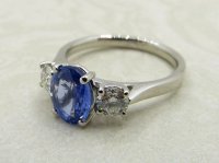Antique Guest and Philips - Sapphire Set, Platinum - Three Stone Ring R5166