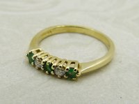 Antique Guest and Philips - Emerald Set, Yellow Gold - Five Stone Ring R5177