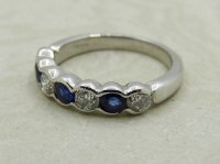 Antique Guest and Philips - Sapphire Set, White Gold - Half Eternity Ring R5185