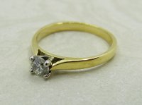 Antique Guest and Philips - Diamond Set, Yellow Gold - White Gold - Single Stone Ring R5195
