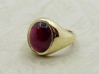 Antique Guest and Philips - Garnet Set, Yellow Gold - Single Stone Signet Ring R5208