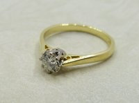 Antique Guest and Philips - Diamond Set, Yellow Gold - White Gold - Single Stone Ring R5213