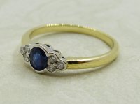 Antique Guest and Philips - Sapphire Set, Yellow Gold - White Gold - Seven Stone Ring R5215