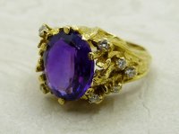 Antique Guest and Philips - Amethyst Set, Yellow Gold - Single Stone Ring R5240