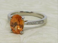 Antique Guest and Philips - 2.08ct Spessatite Set, Platinum - Single Stone Ring R3577