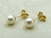 Guest and Philips - Akoya Pearl Set, Yellow Gold - Stud Earrings, Size 6-6.5mm ST665