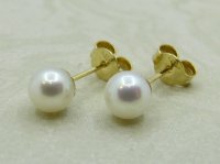 Guest and Philips - Freshwater Pearl Set, Yellow Gold - 9ct Stud Earrings, Size 7.5-8mm STFR758