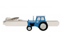 Dalaco - Rhodium Plated Blue Tractor Tie Clip