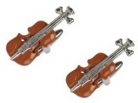 Dalaco - Stainless Steel Violin 3D Cufflinks