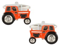 Dalaco - Stainless Steel Tractor Orange Cufflinks