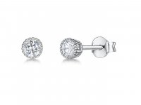 Jools - Silver Cubic Zirconia Studs, Size 5mm - KPE2054