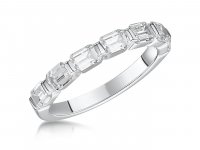 Jools - Cubic Zirconia Set, Sterling Silver With Platinum Finish Ring, Size P - HBR012-P
