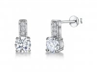 Jools - Cubic Zirconia Set, Sterling Silver Earrings, Size 5mm - KPE2136