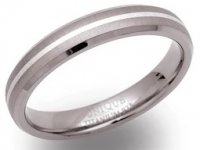 Unique - Titanium - Sterling Silver - 4mm Ring, Size 68 TR-52-68