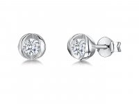 Jools - Cubic Zirconia Set, Sterling Silver - Stud Earrings - PSE1599