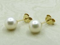 Guest and Philips - Pearl Set, Yellow Gold - 9ct Akoya Cult Studs, Size 7-7.5mm ST775
