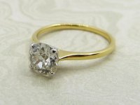 Antique Guest and Philips - Diamond Set, Yellow Gold - White Gold - Single Stone Ring R5072