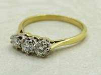 Antique Guest and Philips - Diamond Set, Yellow Gold - White Gold - Three Stone Ring R5171