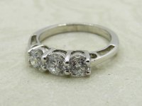 Antique Guest and Philips - Diamond Set, White Gold - Three Stone Ring R5186