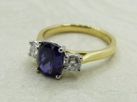 Antique Guest and Philips - Sapphire Set, Platinum - Three Stone Ring R5222