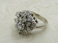 Antique Guest and Philips - Diamond Set, White Gold - Cluster Ring R5243