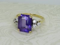 Antique Guest and Philips - Amethyst Set, Yellow Gold - White Gold - Seven Stone Ring R5258