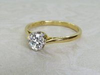 Antique Guest and Philips - Diamond Set, Yellow Gold - Platinum - Single Stone Ring R5279