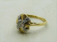 Antique Guest and Philips - 0.13ct Diamond Set, Yellow Gold - White Gold - Single Stone Ring
