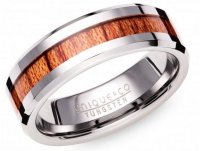 Unique - Tungsten - Wood - Ring, Size 62 TUR-148-62