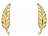 Gecko - Feather Stud, Yellow Gold Earring GE2431
