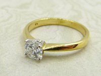 Antique Guest and Philips - Diamond Set, Yellow Gold - White Gold - Single Stone Ring R5010