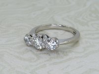 Antique Guest and Philips - Diamond Set, White Gold - Three Stone Ring R5251