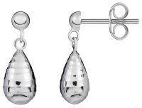 Guest and Philips - 9ct, White Gold Stud Drop Earrings 10-07-157