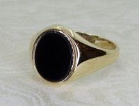 Antique Guest and Philips - Onyx Set, Yellow Gold - Signet Ring R5274
