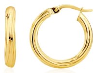 Guest and Philips - Yellow Gold - 9ct Twist Hoop Earrings, Size 21mm 10-05-403