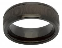 Unique - Carbon Fibre - Stainless Steel - Ring, Size 68 R9180-68