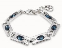Uno de 50 - The Crown 1, Swarovski Crystals Set, Silver Plated - Bracelet