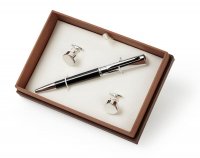 Jos Von Arx - Stainless Steel Pens, Cufflinks, Keyring Box Set - EX55