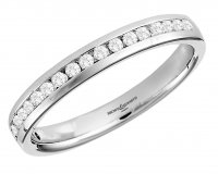 Guest and Philips  - Diamond Set, 18ct. White Gold Half Eternity Ring, Size M - HET347