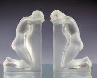 Lalique - Figure, Glass/Crystal Bookends 1185000