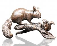 Richard Cooper - Red Squirrel With Baby, Bronze Ornament 1078-COOPER