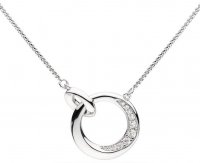 Kit Heath - Bevel Cirque, Cubic Zirconia Set, Rhodium Plated - Link Pave Necklet, Size 18" 9153CZ