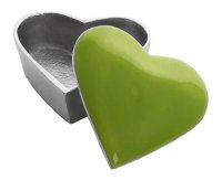 Guest and Philips - Lime Heart, Aluminium - Trinket Box, Size 10cm 4119-PG