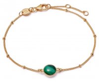 DAISY - MALACHITE, Yellow Gold Plated HEALING STONE BRACELET HBR1009-GP