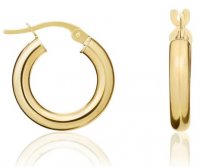 Guest and Philips - Yellow Gold - 9ct Tube Hoop Earrings, Size 16mm 10-05-357