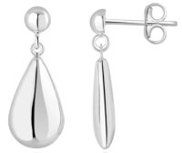 Guest and Philips - White Gold 9ct Pear Drop Earrings 10-07-136