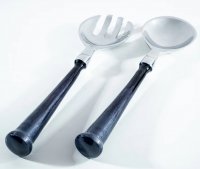 Guest and Philips - - Brushed Black Salad Servers, Size 26cm 9425-BB