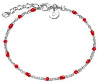 Daisy - Coral Beaded Set, Sterling Silver - Bracelet
