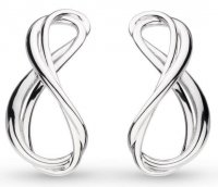 Kit Heath - Infinity, Rhodium Plated Grande Curved Stud Earrings 41164RP